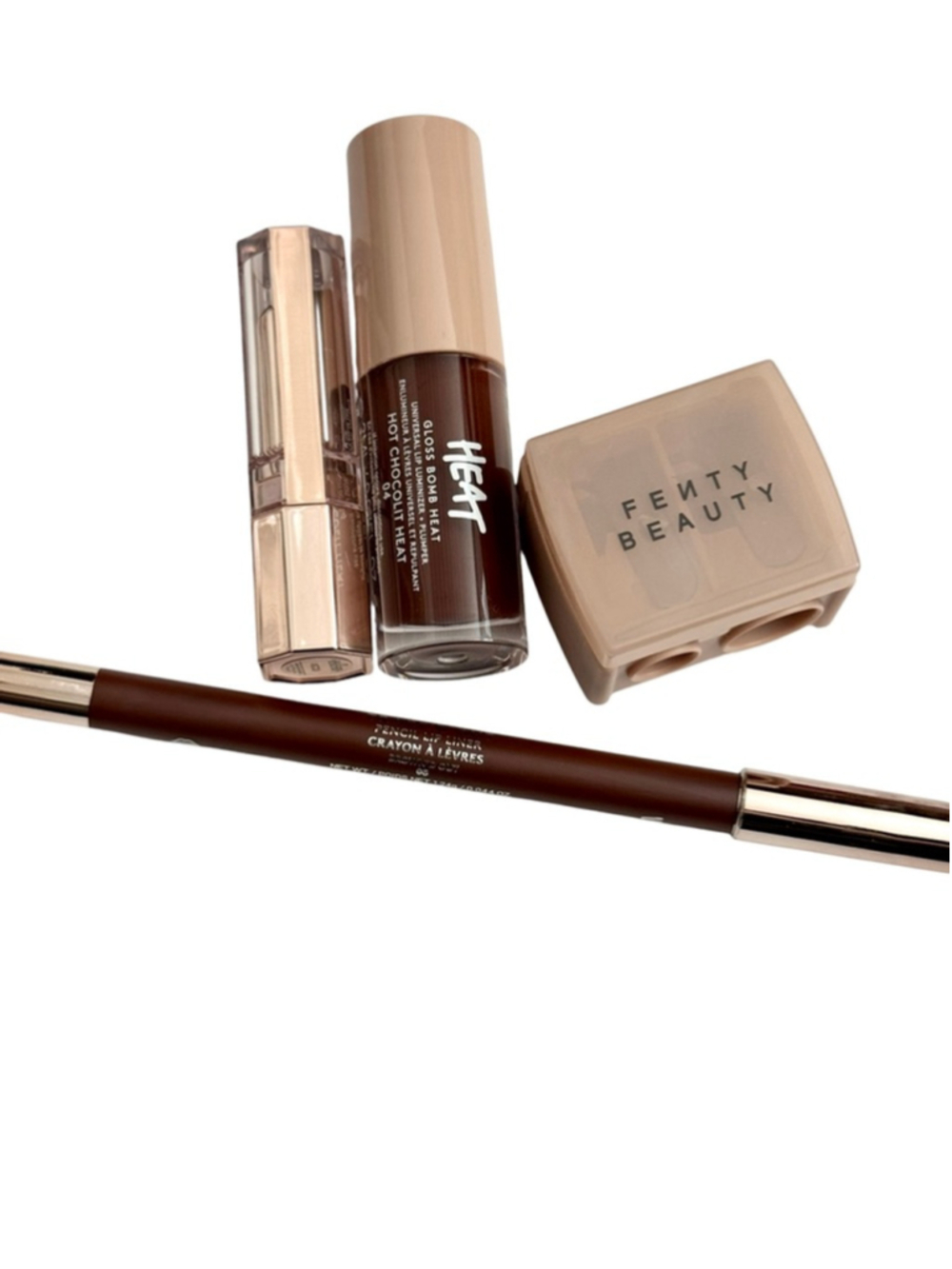 New Mini Fenty Brown Plumping gloss, Lancome Butterglow, Lip Liner, Sharpener - Picture 2 of 3